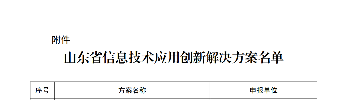 【喜报】三泽信息荣登山东省信息技术应用创新解决方案名单，并作为优秀案例入围国家级终审！